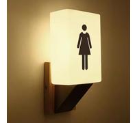 Light Up Toilet Sign, Men and Women Toilet Sign with Light, Acrylic Bathroom Door Sign, Wall Mount(C)