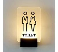 Light Up Toilet Sign,Wall Mount Ladies Mens,Acrylic Surface and Metal Base,8X5.3 Inch