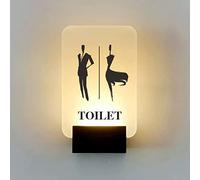 Light Up Toilet Sign,Wall Mount Ladies Mens,Acrylic Surface and Metal Base,8X5.3 Inch