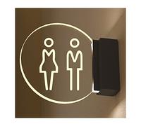 Light Up Toilet Sign,Wall Mount Ladies Mens Bathroom,Double-Sided Luminous,Edge