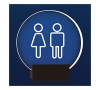 Light Up Toilet Sign,Wall Mount Mens Gents Women Bathroom,White,Ideal Signs