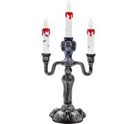 Light Up Triple Candlestick, Halloween Decoration, Spooky Decorations