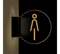 Light Up,Ultra-Bright Ladies Mens Bathroom,Wall Mount Double-Sided Luminous Toilet Sign