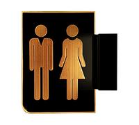 Light Up,Ultra-Bright Ladies Mens Bathroom,Wall Mount Double-Sided Luminous Toilet Sign
