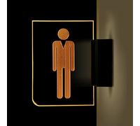 Light Up,Ultra-Bright Ladies Mens Bathroom,Wall Mount Double-Sided Luminous Toilet Sign