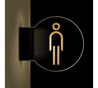 Light Up,Ultra-Bright Ladies Mens Bathroom,Wall Mount Double-Sided Luminous Toilet Sign