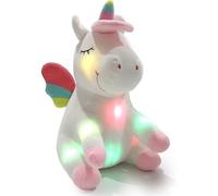 Light up unicorn stuffed toy led stuffed animal with colorful night light glow, 12''