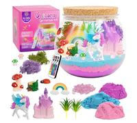 Light-Up Unicorn Terrarium Gifts, DIY Craft Arts Set with Remote Control and Colored Lights, Night Light for Birthdays or Children's Day, Halloween, Christmas or New Year Gifts for Girls Ages 5-10