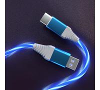 Light Up USB Type C Charger Cable 3A LED Light Up USB C Fast Charge Cord Light Up Cable Lighted Phone Charger Compatible with i-phone 16 15 series and Samsng Galaxy S20/S10/S9/S8,LG V40/V30,3.3FT Blue