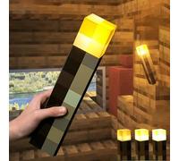 Light-up Wall Torch with Wall Mountable - Torch Lamp with 3 Lighting Levels,LED Torch Light with Wall Mount&Hand Held,USB Rechargeable Night Light for Boys’Birthday Parties,Living Room Decor (Single)