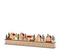 Light-Up Wooden Advent Calendar With 24 Fillable Drawers,DIY Puzzle Wooden | Lighted Wooden Village Scene,24 Fillable Drawers,Warm LED Light,Reusable Tabletop Holiday Decor