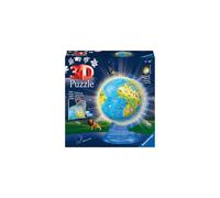 Light Up World Globe for Children Age 6 Years Up - 3D Jigsaw Puzzle - 180 Pieces + Accessories - No Glue Required