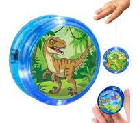 Light Up Yoyo Blue Dinosaur Design Automatic Return Yo-Yo Kids Beginners Players High Speed Plastic bearing Entertaining Professional Loop Yo yo String Tricks Party Favors Adult Boys Girls - 5.5cm