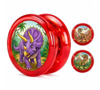 Light Up Yoyo Red Dinosaur Design Automatic Return Yo-Yo Kids Beginners Players High Speed Plastic bearing Entertaining Professional Loop Yo yo String Tricks Party Favors Adult Boys Girls - 5.5cm
