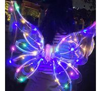 Light UpWings Auto Waving Light Up with LED and Music Butterfly Wing Fairy Costume Accessory for Adult Kid Fancy Dress Up Perform Take Photo No Battery
