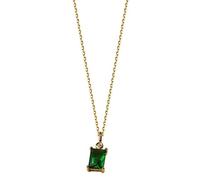 Light Vintage Emerald Square Zircon Pendant Necklace Women 925 Sterling Silver Elegant Temperament Anniversary Jewelry