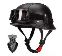 Light Vintage Motorcycle Open Face Half Helmet for Adult Men Women, ECE Approved German Style Half Shell Helmet with Goggles Mask for Chopper Scooter Moped ATV Cruiser