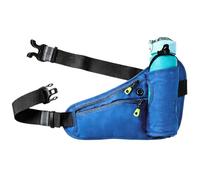 Light Waist Pack with Water Bottle Holder - Waterproof Breathable Running Fanny Pack, Multi-Pocket Storage for Phone & Keys, Headphone Hole Reflective Strips for Running, Cycling, Dog Walking,Blue