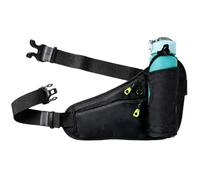 Light Waist Pack with Water Bottle Holder - Waterproof Breathable Running Fanny Pack, Multi-Pocket Storage for Phone & Keys, Headphone Hole Reflective Strips for Running, Cycling, Dog Walking,Black