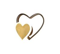 Light Wall Lamp, Heart-Shaped Wall Lamp, Led, 16W, Three-Color Segment, Dressing Room, Bedroom, Living Room, Corridor, Villa, Terrace, Garden Balcony./Black/Gold