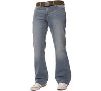 (Light Wash, 30W / 34L) Mens Bootcut Loose Fit Wide Flare Leg Denim Jeans