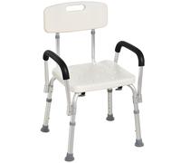 Light Weight Aluminum Shower Bench Portable Lift Chair Back & Armrest HOMCOM