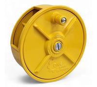 Light Weight Aluminum Tie Wire Reel with Rewind Knob - Left & Right Handed - Tie Wire Reel Coil Holder Wheel, With Belt Loops & Knob (Yellow)
