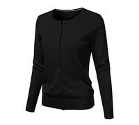 Light Weight Cardigans for Women UK Crew Neck Long Sleeve Button Up Fine Knit Cardigans with Cuffs Thin Open Front Jumpers Ladies Regular Fit Smart Casual Sweaters for Holiday Travel Work