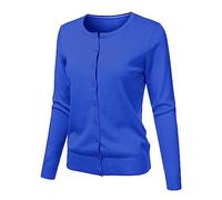 Light Weight Cardigans for Women UK Crew Neck Long Sleeve Button Up Fine Knit Cardigans with Cuffs Thin Open Front Jumpers Ladies Regular Fit Smart Casual Sweaters for Holiday Travel Work