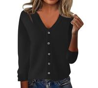 Light Weight Cardigans for Women UK Open Front Knit Sweaters Button Down V Neck Women's Knit Cardigan Long Sleeve Solid Color Soft Comfy Jumper Outerwear