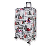 Light weight Hard Shell Spinner 4 Wheel PC London printed Suitcases luggage PC60 (Large 29" (H79xW50xD31cm))