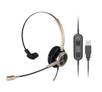 Light Weight Mono USB Headset with Noise-Cancelling Mic for Office,Call Center Work, Wired One-ear PC Headphone with In-Line Controller, for Work from Home, Teams, Zoom, Webex Softphone Calling