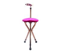 Light Weight Portable Folding Walking Stick, Adjustable Walking Cane with Seat, Aluminum Anti-Slip Walking Stick 100kg with LED Night Light for Elderly, Pregnant Women, Rehabilitation Patients