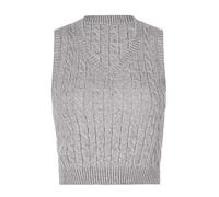 Light Weight Sweatshirts for Womens Casual Plaid Knitted Tank Top Knitwear Preppy Style V-Neck Vest Sweater Rib Sweater Grey