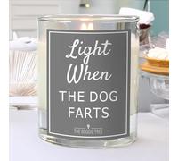 Light When The Dog F@rts, Funny Dog Scented Candle 30cl, Grey, Includes Gift Box - Christmas, Birthday, Mum, Dad, Friend, Soy Blend