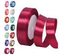 Light Wine Red Satin Ribbon for Gift Crafting, Double Sided Polyester 20mm X 23m Gift Wrapping Ribbon Thick Ribbon for Cake Decoration, DIY Sewing Project, Party Balloon & Hair Bows Decoration