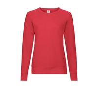 Light women's sweatshirt Fruit of the Loom Raglan Rouge S