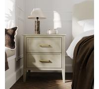 Light Wood 2 Drawer Bedside Table - Delilah