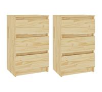 (light wood, 2) vidaXL 1/2x Solid Pine Wood Bedside Cabinet Bedroom Bed Cabinet Multi Colours