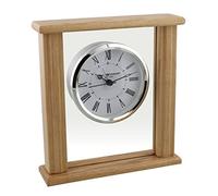 Light Wood and Glass Stylish Quartz Mantel Desk Clock