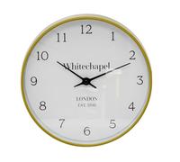 Light Wood Effect Whitechapel Wall Clock | Classic Round Wood Effect Modern Plastic Wall Clock for Home or Office - 25cm