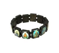 Light Wood Elasticated Wooden Saints Bracelet / Jesus Bracelet / All Saints Bracelet