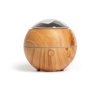(Light Wood Grain) 100ml Mini Humidifier Aroma Essential Oil Diffuser USB 2 Gear Ultrasonic Fog Mist Maker with Colorful Lights for Home Bedroom Office