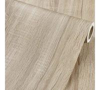 Light Wood Paper Furniture Sticker Roll Rustic Wood Adhesive Vinyl for Cabinets Shelves Office Wall Sticker, 40CMX3M