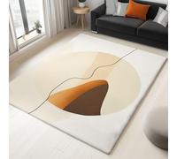 Light Yellow Area Rug Minimalism Dots Lines Printed Design Short Pile Carpet Super Soft Short Pile Rug Living Room Carpet Hallway Runner Door Floor Mat, 80 x 150 cm