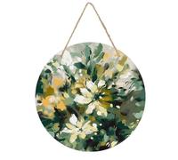 Light Yellow Dark Green Wooden Wall Hanging,Sturdy Structure, Wall Decor, Easy to Use and Hang,Wood Panel Painting for Decorating Bars Homes Coffee Shops 7.9 * 0.12 in