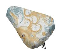 Light Yellow Fish Bike Seat Cover, Extra Soft Comfy Bicycle Cover, Rain Sun Protector Seats Protectors Durable Dustproof Covers for City Mountain Bikes