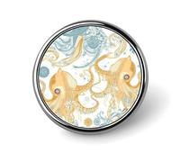 Light Yellow Fish Round Badge Cute Brooch Hats Jackets Decor Personalized Lapel Pin Clothing Jewelry Accessories for Wedding Party Gift