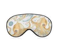 Light Yellow Fish Sleep Mask for Women Men Side Sleeper Eye Cover with Adjustable Strap Soft Breathable Blackout Mask Slip-Free Deep Sleeping Travel Essentials
