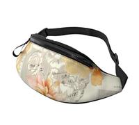 Light Yellow Flower Print Pack Lightweight Adjustable Unisex Waist Bag Travel Running Crossbody Belt Bags